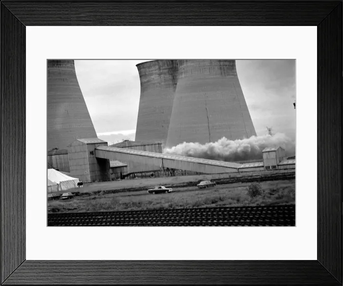 Framed Print : Cooling Tower: Industry: Pollution. The Cooling Tower at Ince Power station at Elston