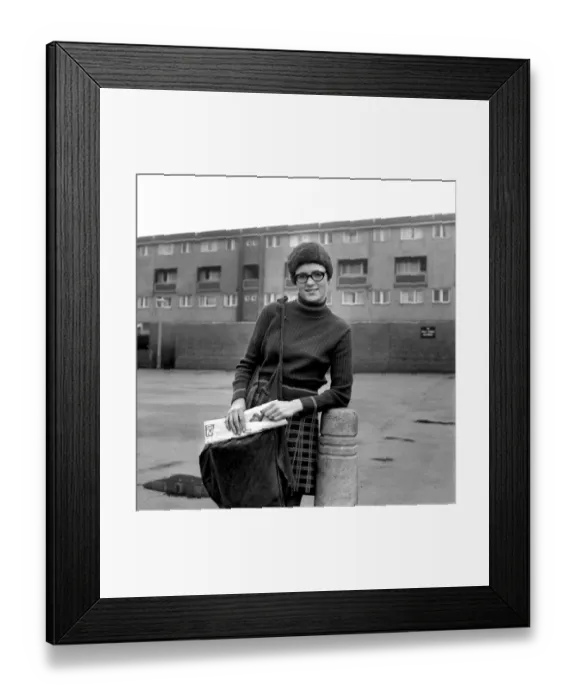 Framed Print : Teenage girl from Toxteth in Liverpool delivering newspapers on a paper round Framed Print : Teenage girl from Toxteth in Liverpool delivering newspapers on a paper round