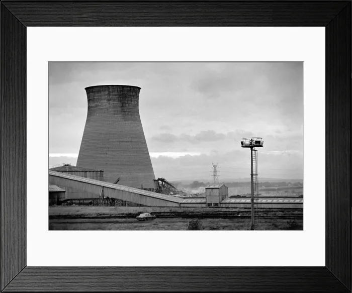Framed Print : Cooling Tower: Industry: Pollution. The Cooling Tower at Ince Power station at Elston