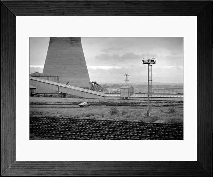 Framed Print : Cooling Tower: Industry: Pollution. The Cooling Tower at Ince Power station at Elston