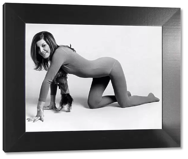 Lynn Marshall - Yoga Exponent seen here with her dog. Circa 1970 P013270