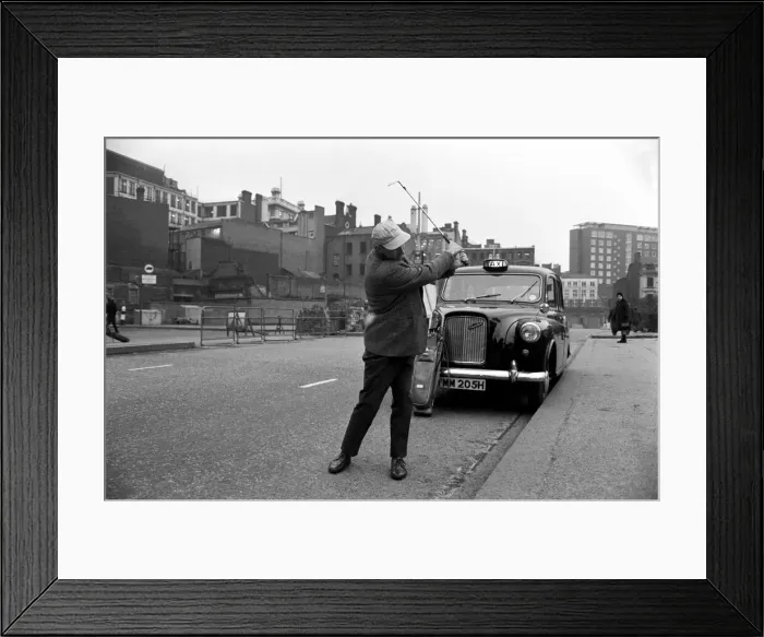 Framed Print : Taxi driver Bill Eales of Mitcham, Surrey, who is a London cabby Framed Print : Taxi driver Bill Eales of Mitcham, Surrey, who is a London cabby