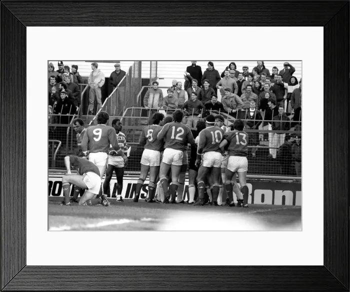 Framed Print : John Player Rugby League Trophy Final Hull Kingston Rovers v Wigan. February 1986 Framed Print : John Player Rugby League Trophy Final Hull Kingston Rovers v Wigan. February 1986