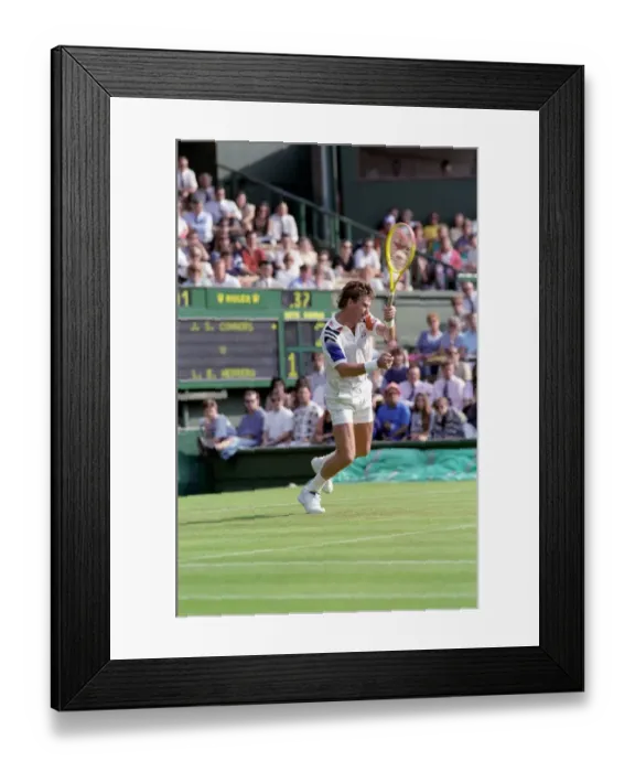 Framed Print : All England Lawn Tennis Championships at Wimbledon. Jimmy Connors in action during his