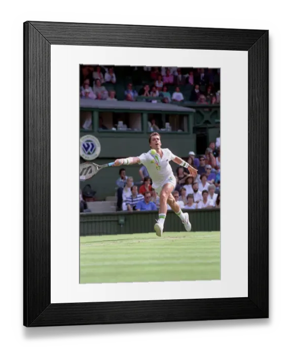 Framed Print : All England Lawn Tennis Championships at Wimbledon. Ivan Lendl in action against Kuhnen