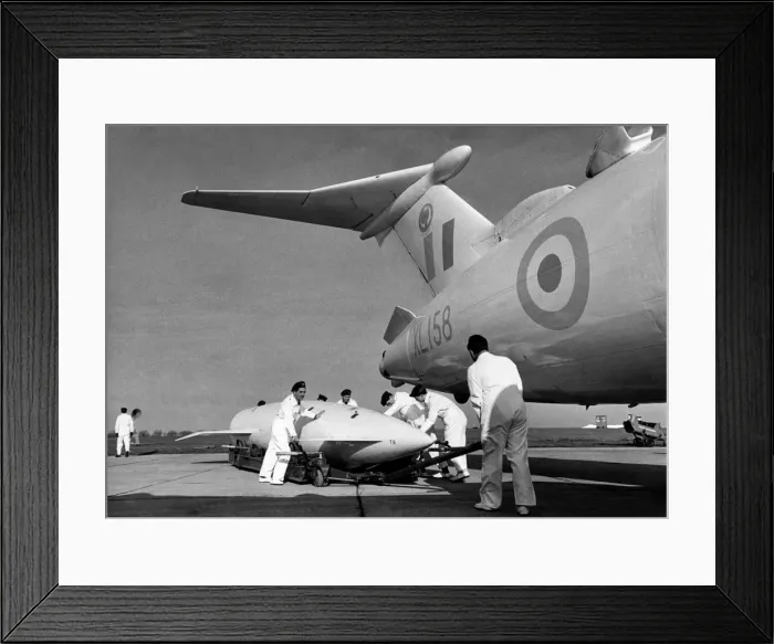 Framed Print : Press showing of the Handley Page Victor bomber with its Blue Steel stand-off bomb