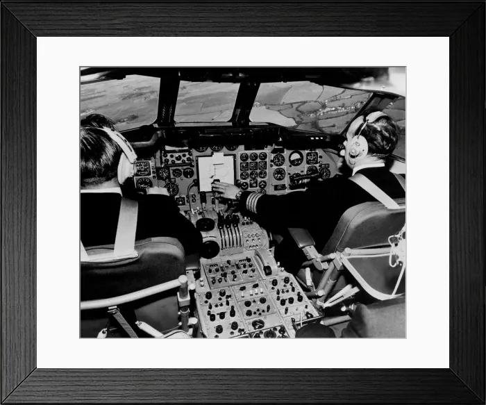 Framed Print : B. E. A. Aircrew in a Trident Jet. P004613
