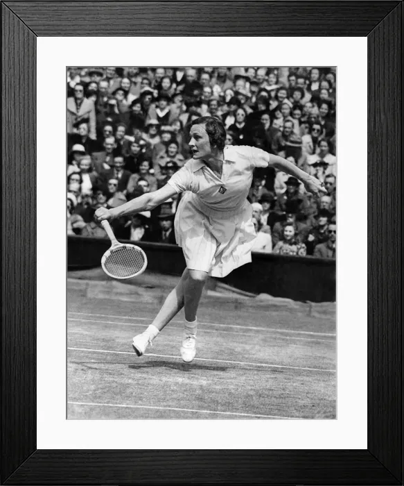 Framed Print : Helen Jacobs seen here in the final at Wimbledon where she beat Alice Marble 6-4, 6-4 Framed Print : Helen Jacobs seen here in the final at Wimbledon where she beat Alice Marble 6-4, 6-4
