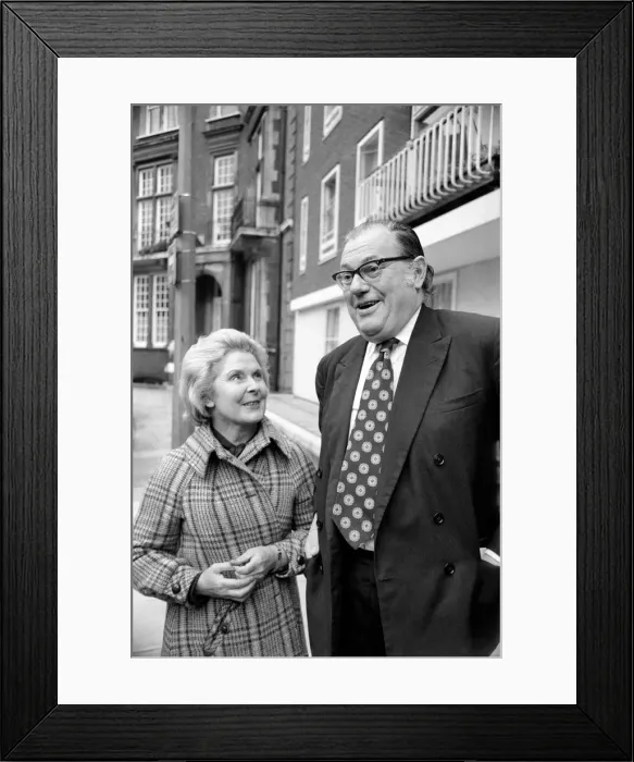 Framed Print : Reginald Maudling MP and wife. February 1975 75-00970-006 Framed Print : Reginald Maudling MP and wife. February 1975 75-00970-006