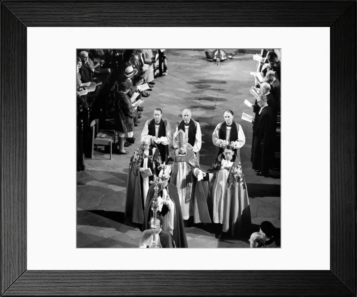 Framed Print : Dr Donald Coggan seen here during the ceremony to appoint him as Archbishop of Canterbury