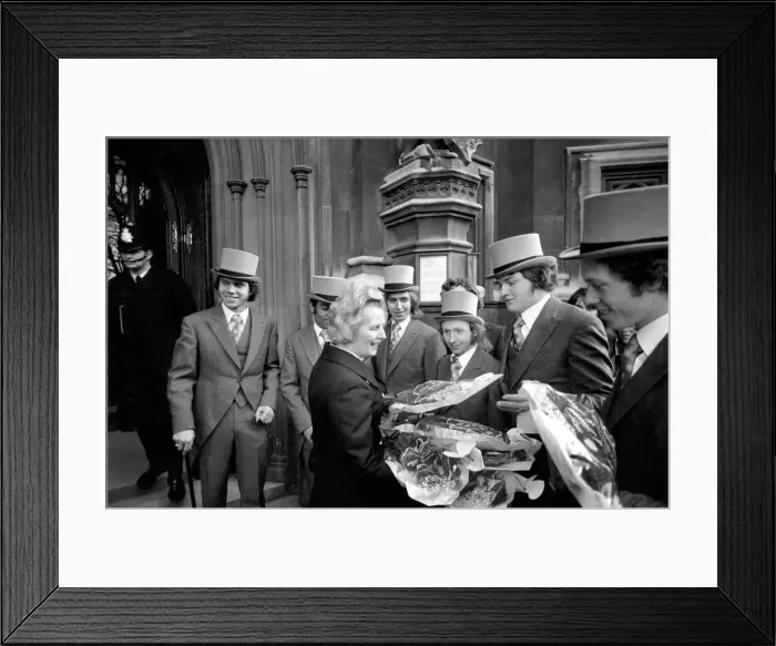 Framed Print : Young Conservatives demonstrate in favour for Mrs Margaret Thatcher in the lead up to Framed Print : Young Conservatives demonstrate in favour for Mrs Margaret Thatcher in the lead up to