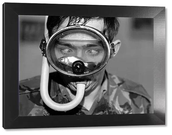 Martin Chapman. Goldfish in diving mask. January 1975 75-00642