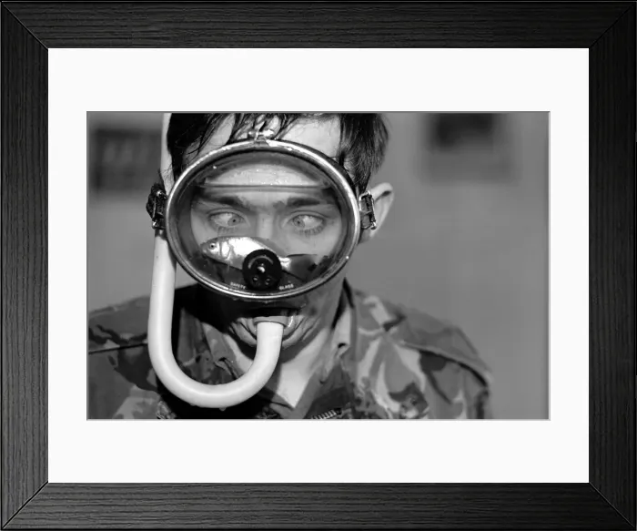 Framed Print : Martin Chapman. Goldfish in diving mask. January 1975 75-00642 Framed Print : Martin Chapman. Goldfish in diving mask. January 1975 75-00642