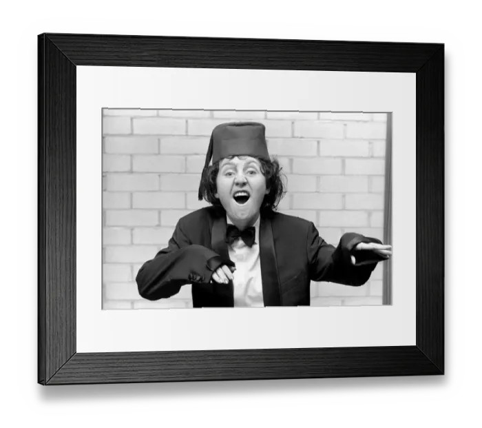 Framed Print : Lulu impersonating Tommy Cooper. January 1975