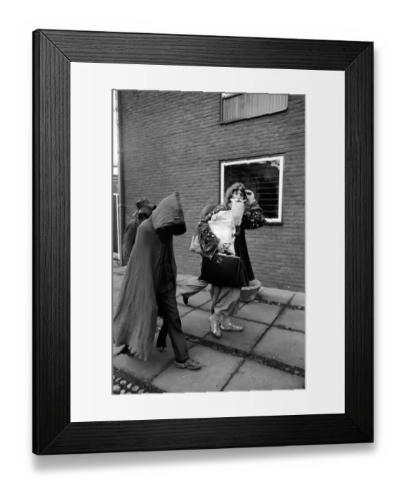 Framed Print : Hippy Nicholas Albery seen here outside the court house at Slough Framed Print : Hippy Nicholas Albery seen here outside the court house at Slough