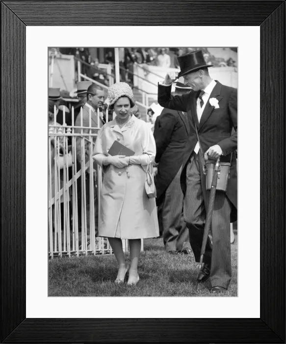 Framed Print : Queen Elizabeth II seen here walking the course at Royal Ascot. June 1965 P009818 Framed Print : Queen Elizabeth II seen here walking the course at Royal Ascot. June 1965 P009818
