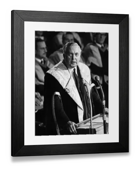 Framed Print : Prime Minister Harold Wilson pictured during his speech after being installed as Framed Print : Prime Minister Harold Wilson pictured during his speech after being installed as
