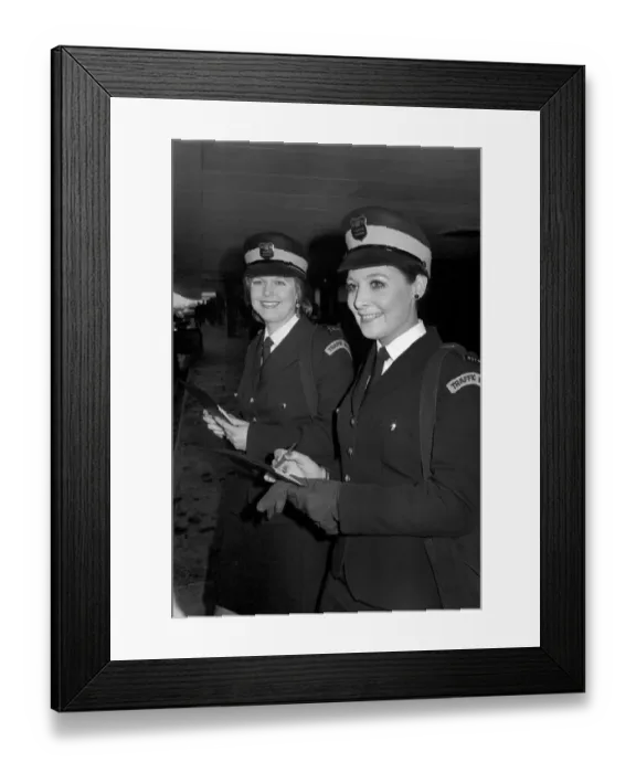 Framed Print : Beauty Queen Traffic wardens. Miss Denise Humphreys and Mrs Linda Morton