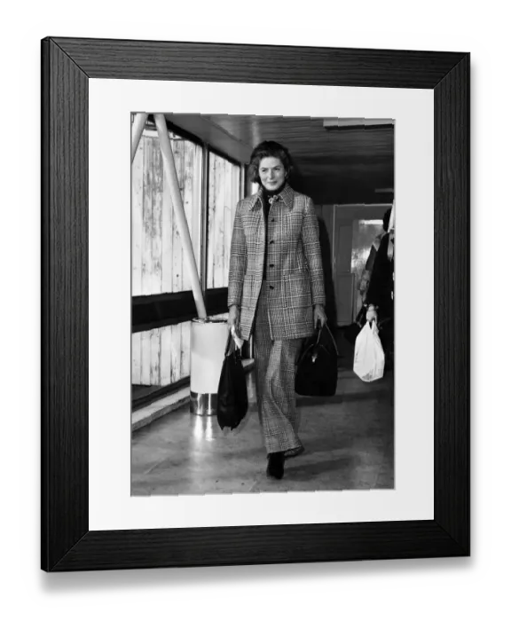 Framed Print : Leaving for New York - Ingrid Bergman, who has become a grandmother for the first time Framed Print : Leaving for New York - Ingrid Bergman, who has become a grandmother for the first time