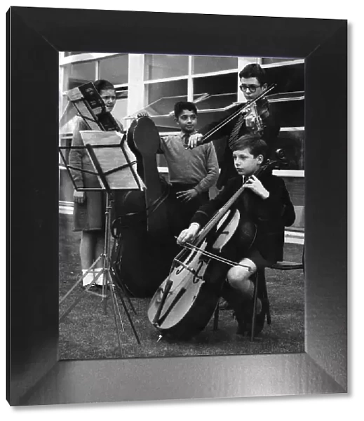 Schoolchildren seen here playing musical instruments. October 1963 P005215
