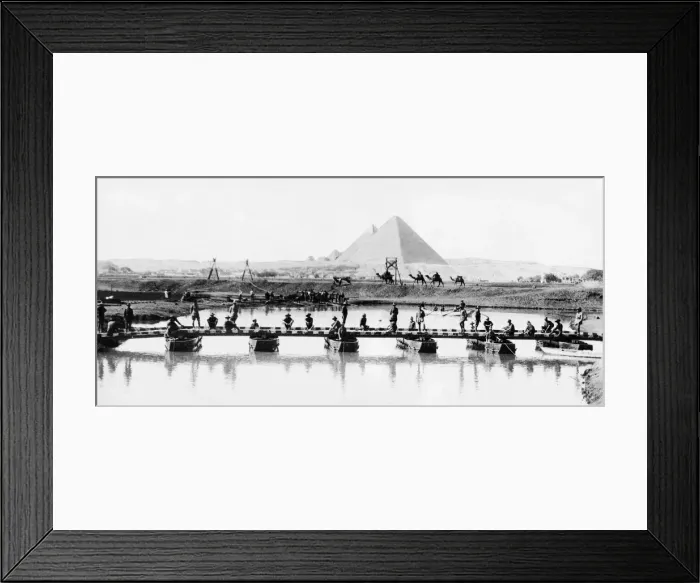 Framed Print : World War One Australian engineers building bridge Mar 15 over river near Framed Print : World War One Australian engineers building bridge Mar 15 over river near