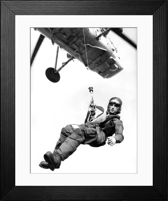 Framed Print : Hero helicopter winchman Bob Denes awarded the RAFs top peacetime bravery medal for Framed Print : Hero helicopter winchman Bob Denes awarded the RAFs top peacetime bravery medal for