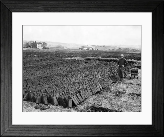Framed Print : Peat cut at Upholland Moss. April 1954 P005170 Framed Print : Peat cut at Upholland Moss. April 1954 P005170
