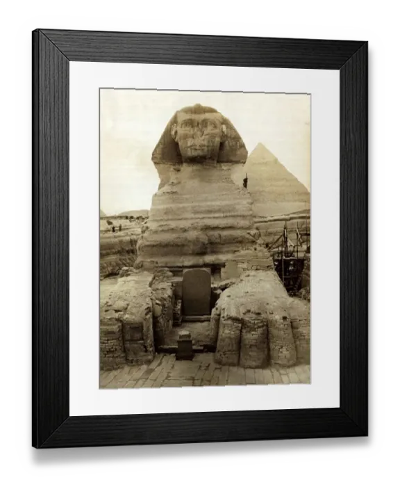 Framed Print : The Great Sphinx guarding the pyramids Egypt Statue Circa 1910 Framed Print : The Great Sphinx guarding the pyramids Egypt Statue Circa 1910