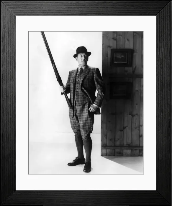 Framed Print : This shooting suit, in green, brown, gold and black check scottish cheviot Framed Print : This shooting suit, in green, brown, gold and black check scottish cheviot
