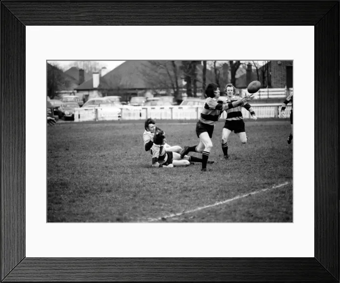Framed Print : Rugby Union Matches: Harlequins (18) vs. Newport (6). December 1974 74-7565-004 Framed Print : Rugby Union Matches: Harlequins (18) vs. Newport (6). December 1974 74-7565-004