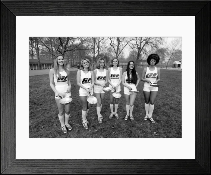 Framed Print : Strange tales of London. Beauty Queens (who will be in the pancake race on Tuesday