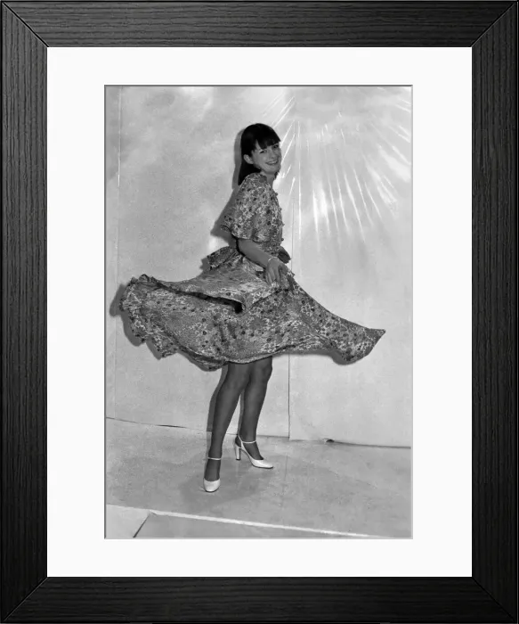 Framed Print : Fashion Shoot: Models: Paris - Spring  /  Summer 1975: Alison in a Flowered Dress by Ted