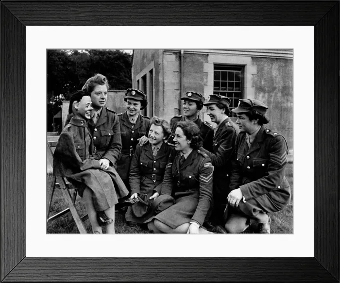 Framed Print : World war II women: Jimmie and Marjorie give a ventriloquist show at a Scottish Camp