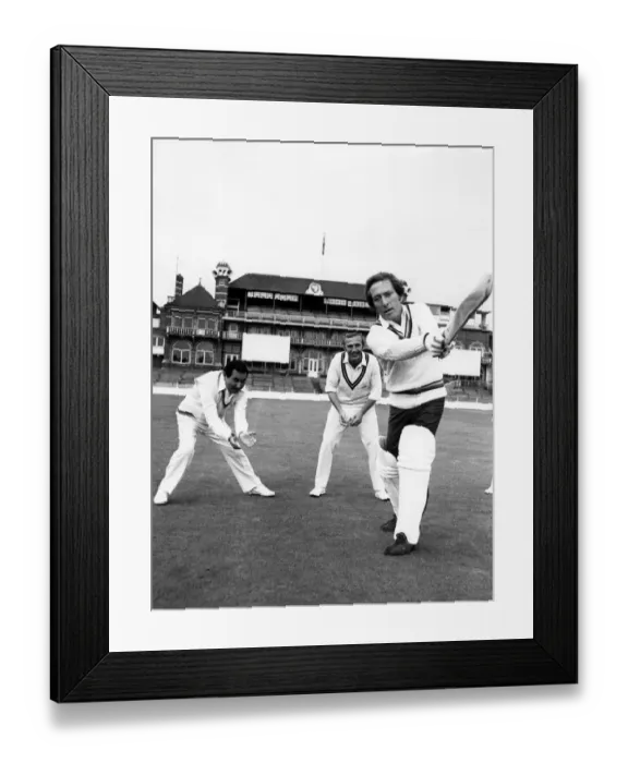Framed Print : Andys very Handy with the Bat: American singer Andy Williams as he gets his first