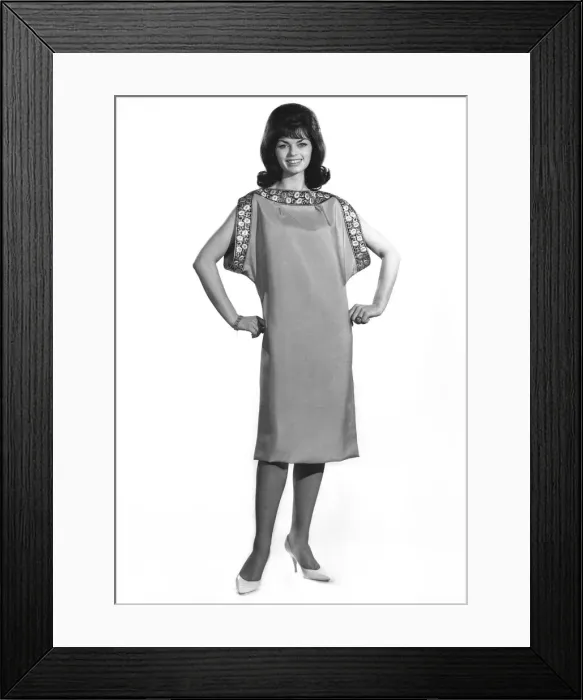 Framed Print : Reveille fashions 1961: Alex Mayins. modelling a simply summer dress with detailling Framed Print : Reveille fashions 1961: Alex Mayins. modelling a simply summer dress with detailling