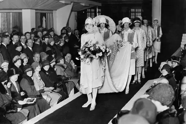 Holland Park Hall. Spectators watching the parade of dresses made of British artificial