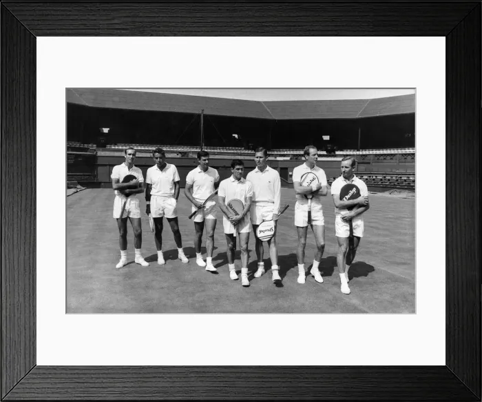 Framed Print : The old pros'return to centre court at Wimbledon scene of many a triumph in