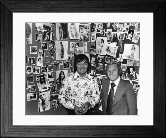 Framed Print : Surrounded by beautiful women-Tony Blackburn and David Hamilton with just a few of their Framed Print : Surrounded by beautiful women-Tony Blackburn and David Hamilton with just a few of their