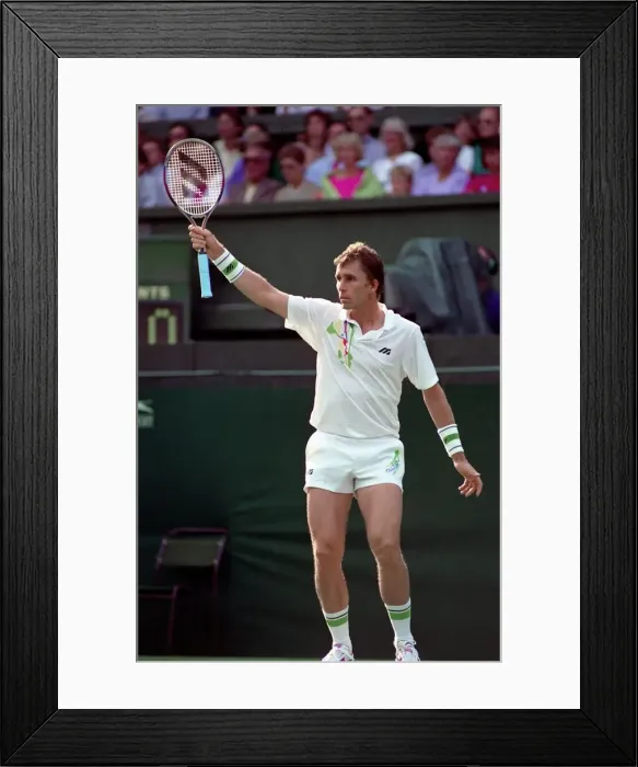 Framed Print : All England Lawn Tennis Championships at Wimbledon. Ivan Lendl in action against Kuhnen Framed Print : All England Lawn Tennis Championships at Wimbledon. Ivan Lendl in action against Kuhnen