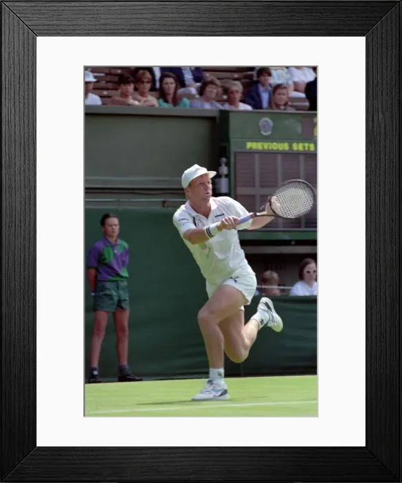 Framed Print : All England Lawn Tennis Championships at Wimbledon. Jim Courier in action during Framed Print : All England Lawn Tennis Championships at Wimbledon. Jim Courier in action during