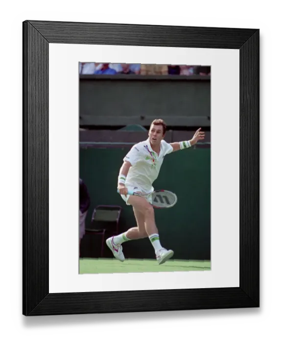 Framed Print : All England Lawn Tennis Championships at Wimbledon. Ivan Lendl in action against Kuhnen Framed Print : All England Lawn Tennis Championships at Wimbledon. Ivan Lendl in action against Kuhnen