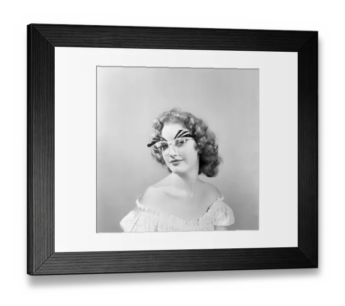 Framed Print : 18 Yrs old actress Shirley Lorimer displaying the spectacles. May 1953 D2541 Framed Print : 18 Yrs old actress Shirley Lorimer displaying the spectacles. May 1953 D2541
