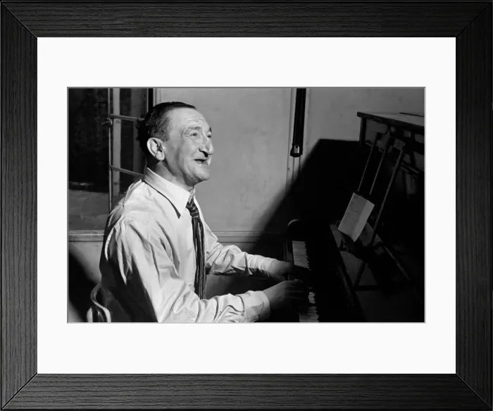 Framed Print : Song writer Harry Leon seen here playing piano. May 1953 D2367-007