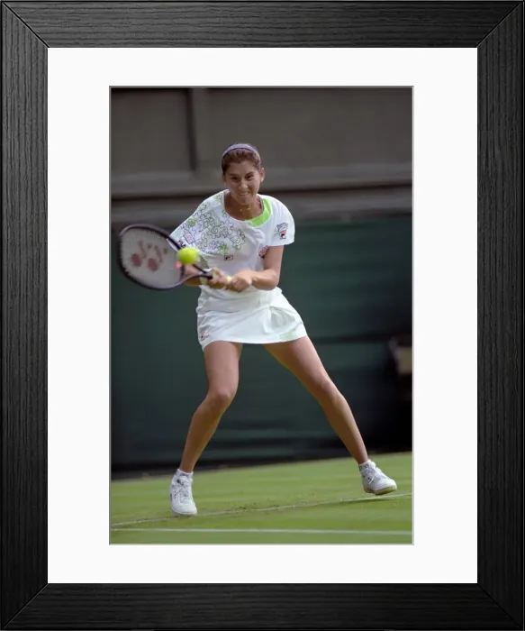 Framed Print : All England Lawn Tennis Championships at Wimbledon. Monica Seles in action during Framed Print : All England Lawn Tennis Championships at Wimbledon. Monica Seles in action during