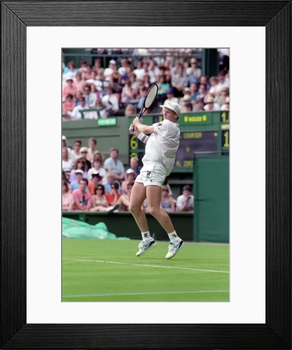 Framed Print : All England Lawn Tennis Championships at Wimbledon. Jim Courier in action during Framed Print : All England Lawn Tennis Championships at Wimbledon. Jim Courier in action during