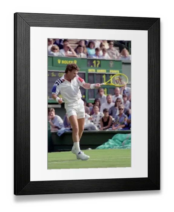 Framed Print : All England Lawn Tennis Championships at Wimbledon. Jimmy Connors in action during his Framed Print : All England Lawn Tennis Championships at Wimbledon. Jimmy Connors in action during his
