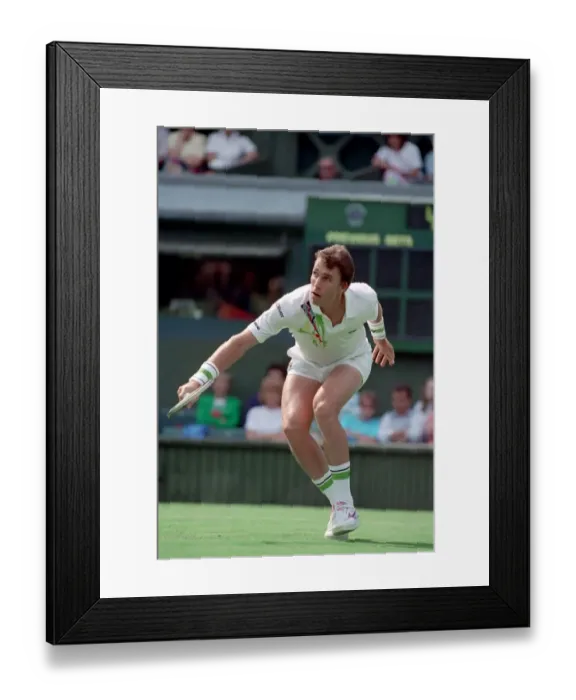Framed Print : All England Lawn Tennis Championships at Wimbledon. Ivan Lendl in action against Kuhnen
