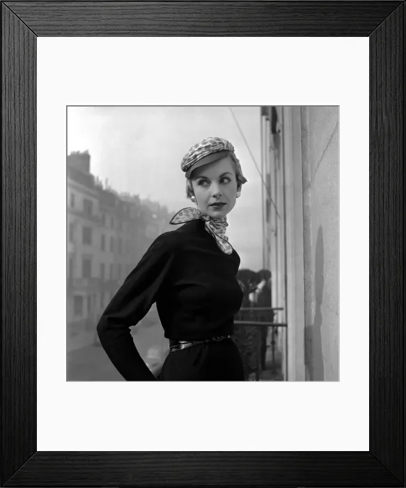 Framed Print : Red and white apache cap with matching neckerchief modelled by Shirley Werthington Framed Print : Red and white apache cap with matching neckerchief modelled by Shirley Werthington