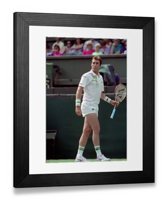 Framed Print : All England Lawn Tennis Championships at Wimbledon. Ivan Lendl in action against Kuhnen