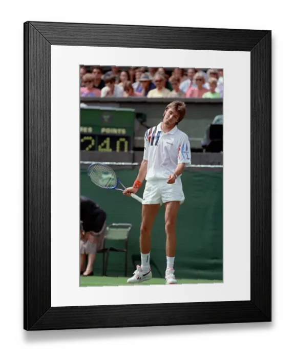 Framed Print : All England Lawn Tennis Championships at Wimbledon. Michael Stich in action during his Framed Print : All England Lawn Tennis Championships at Wimbledon. Michael Stich in action during his